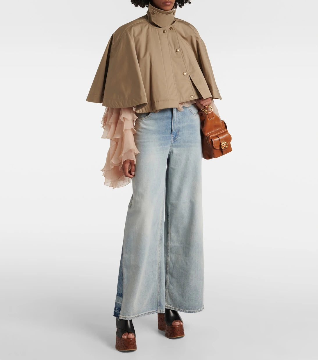 Chloé - Cropped cotton gabardine cape
