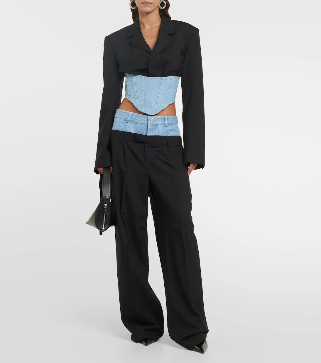 Dion Lee - Wool and denim bustier blazer