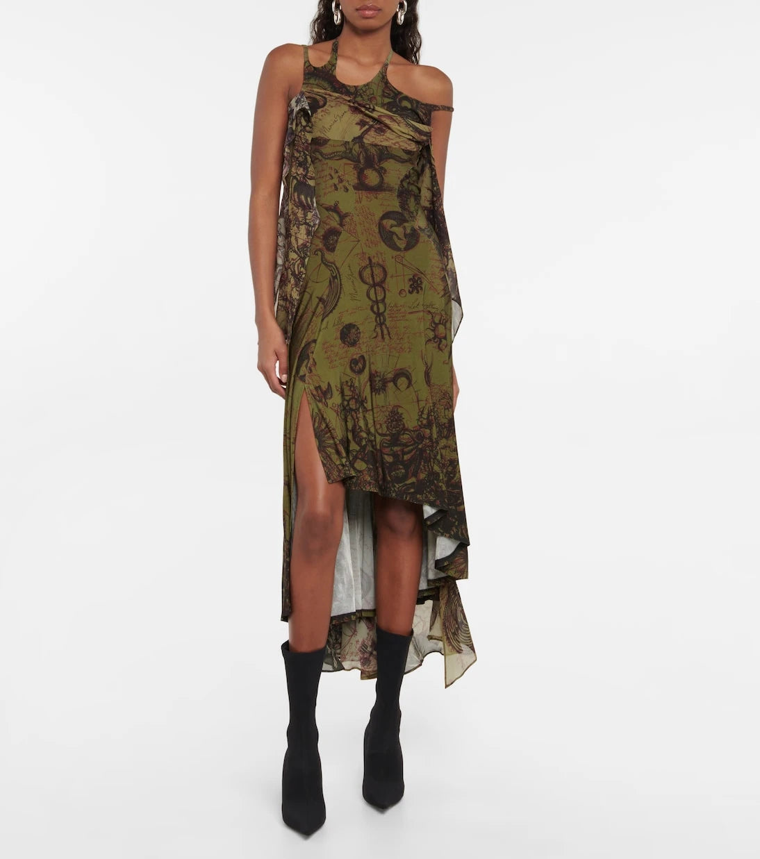 Marine Serre - Printed crêpe jersey midi dress