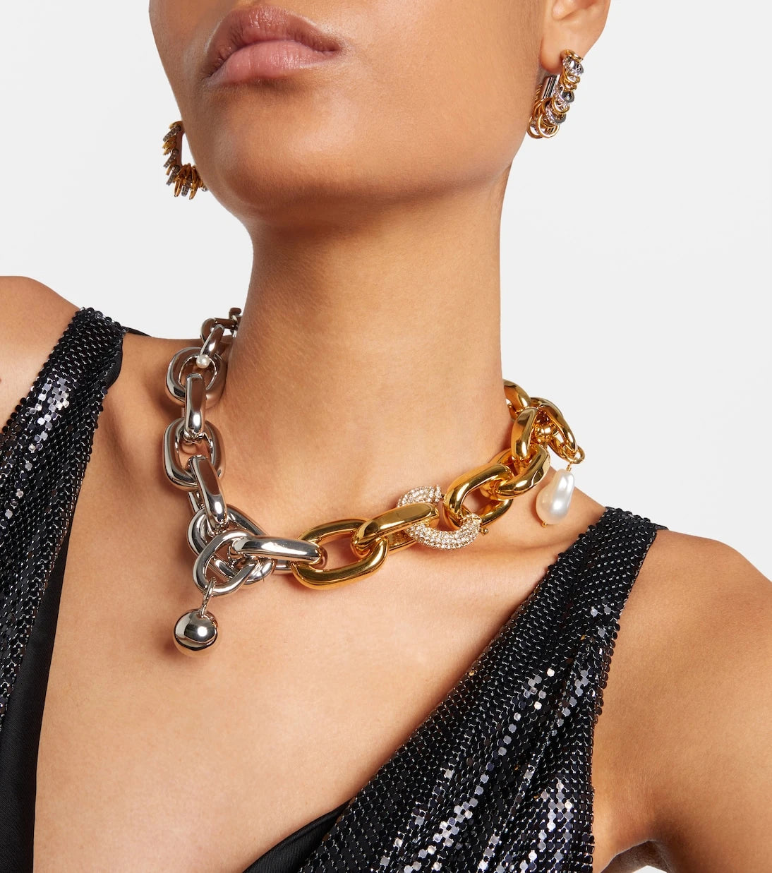 Rabanne - XL Link embellished chain necklace