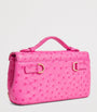 Analeena Pink Ostrich Leather Top-Handle Bag