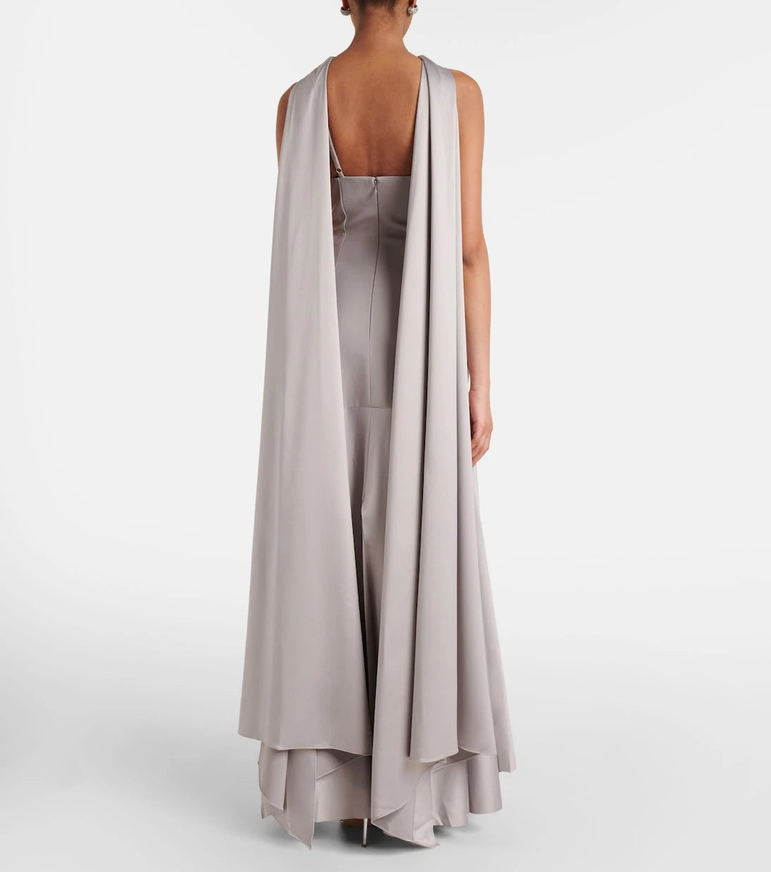 Solace London - Cece satin and crêpe gown
