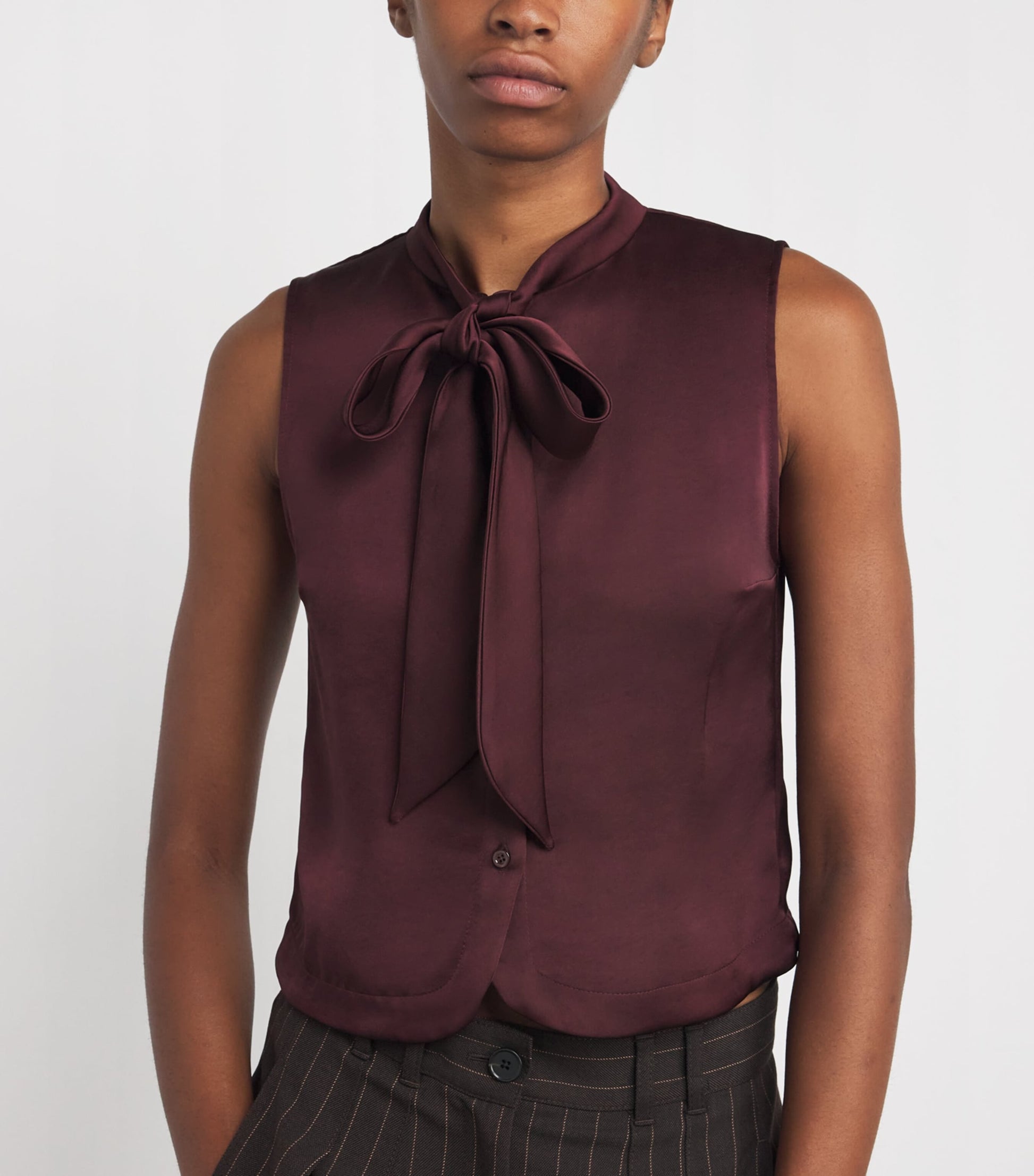 Red Lavallière-Neck Top
