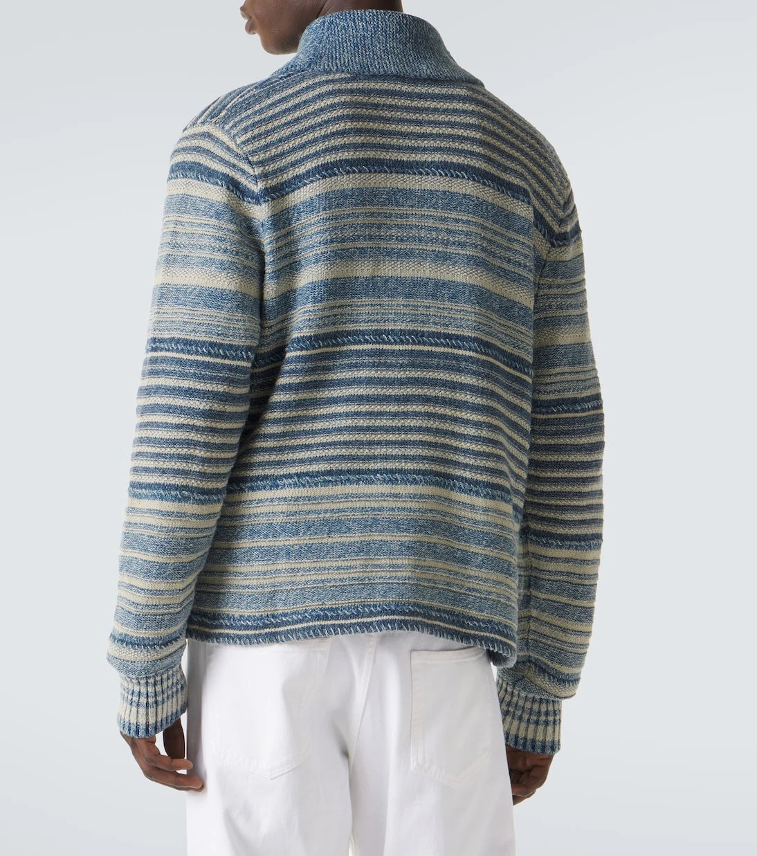 RRL - Striped cotton and linen cardigan