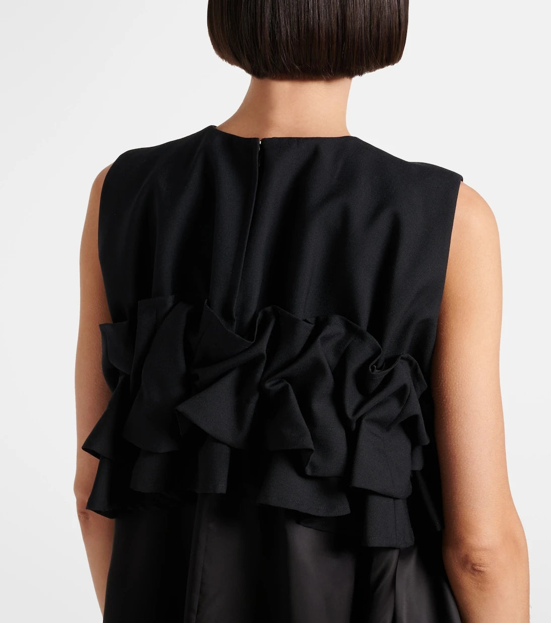 Noir Kei Ninomiya - Ruffled wool midi dress