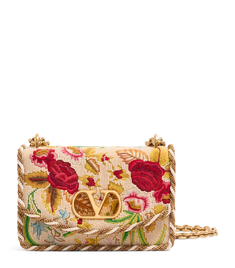 Small Silk Embellished Vain Shoulder Bag