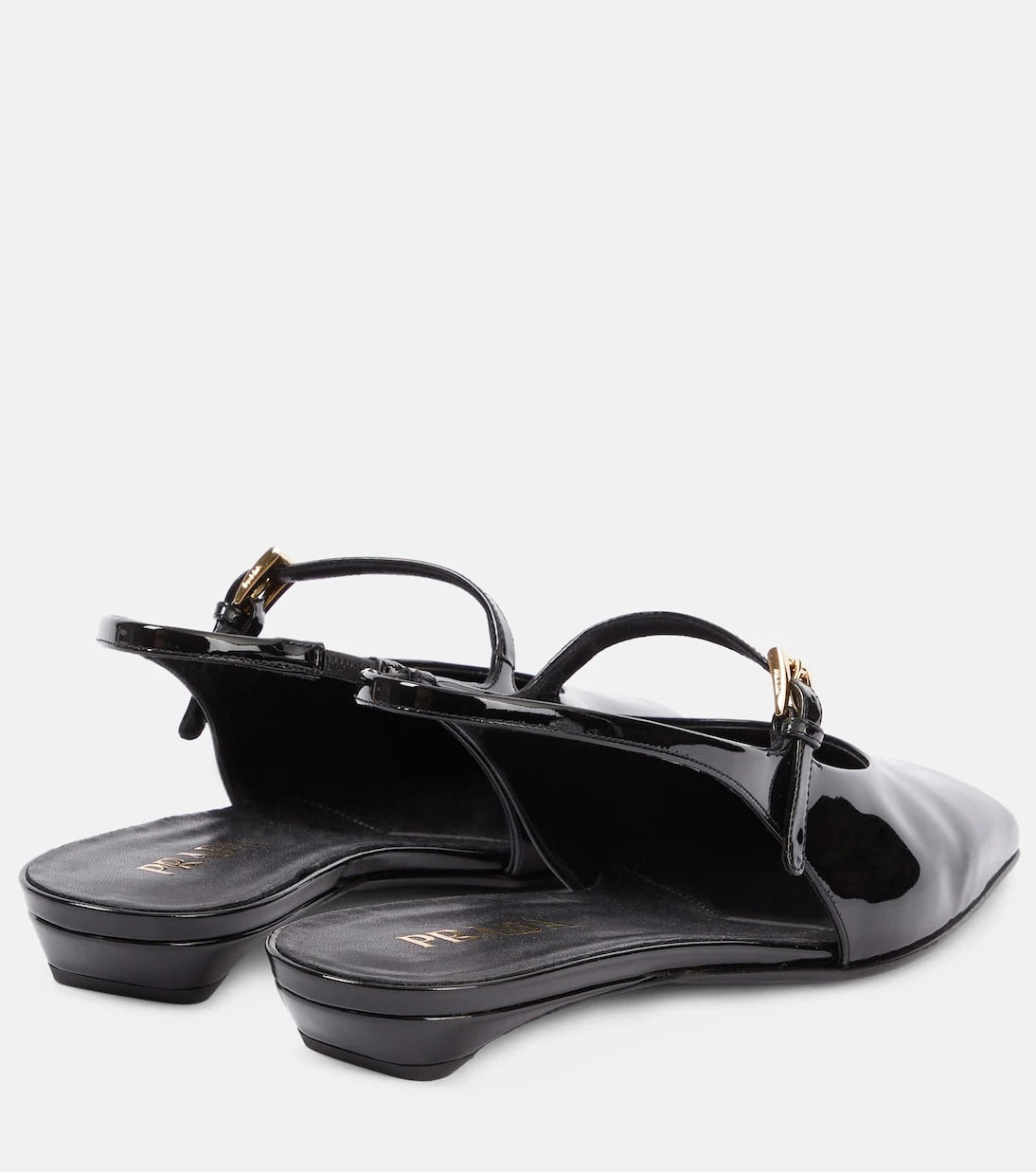 Prada - Patent leather slingback flats