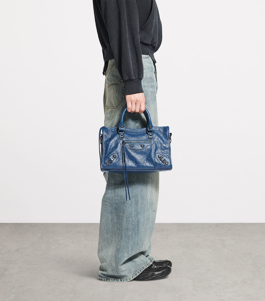 Blue Small Lambskin Le City Top-Handle Bag