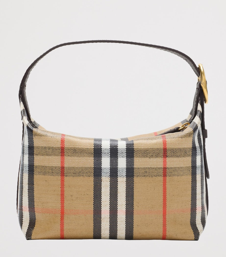Burberry Leather Check Shoulder Bag