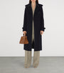 Burberry Navy Cashmere Long Kensington Heritage Trench Coat