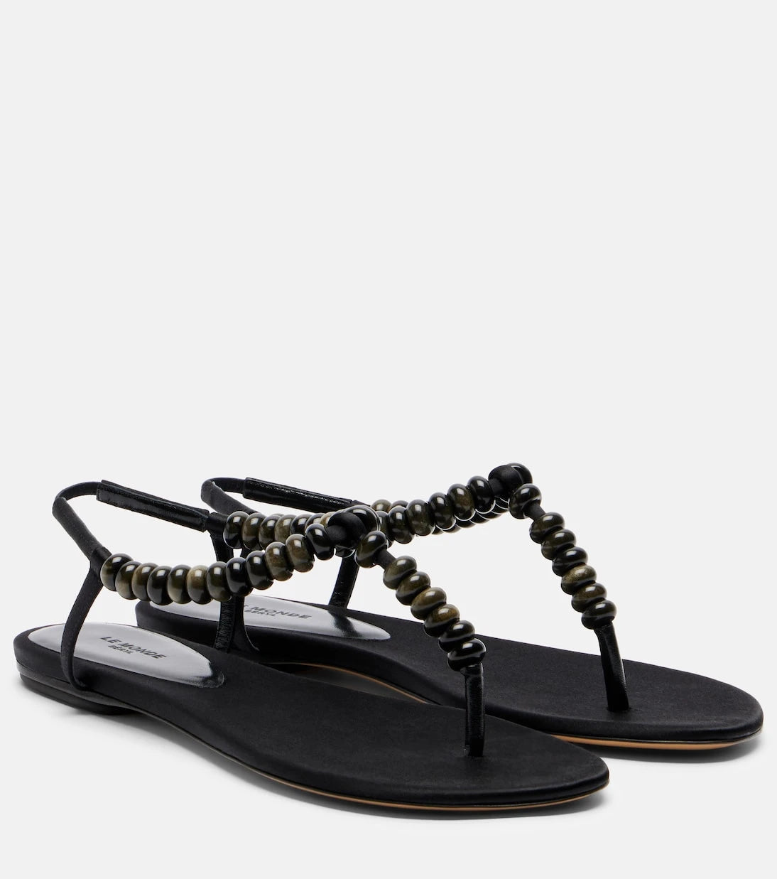 Le Monde Béryl - Beaded satin thong sandals