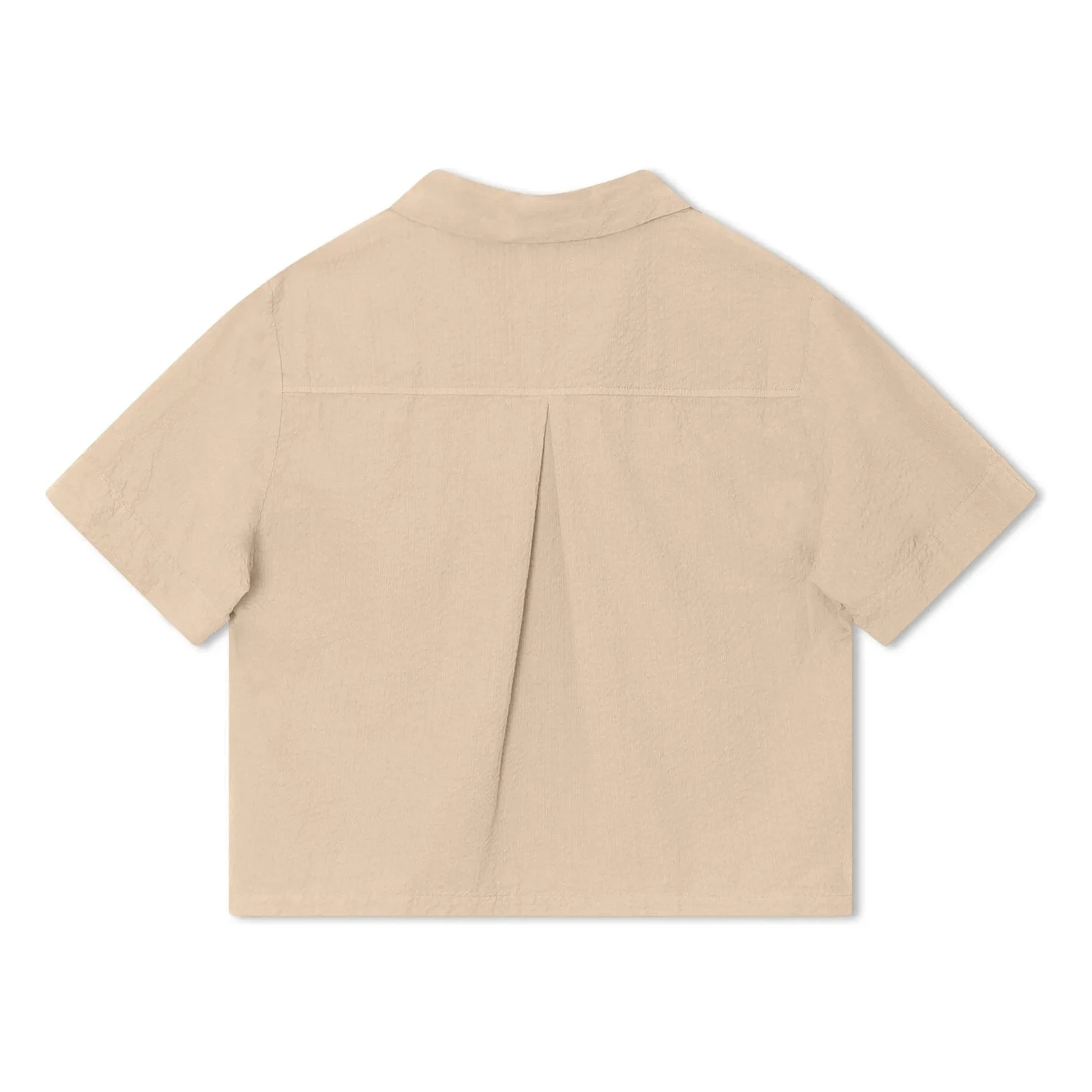Matona - Seersucker organic cotton shirt | Sand