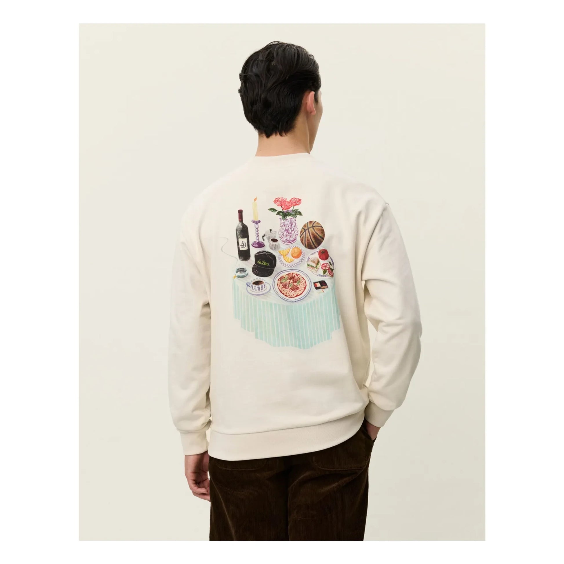 Les Deux - Cole Table Cotton Organic Round Neck Sweater | Ivory