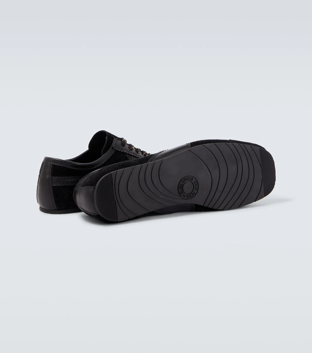 Dries Van Noten - Leather-trimmed suede sneakers