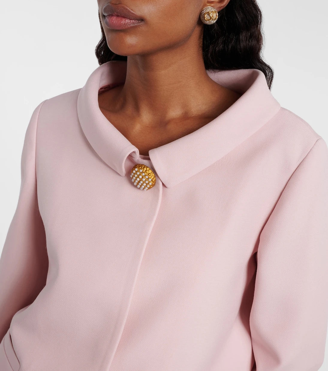 Valentino - Crepe Couture feather-trimmed blazer