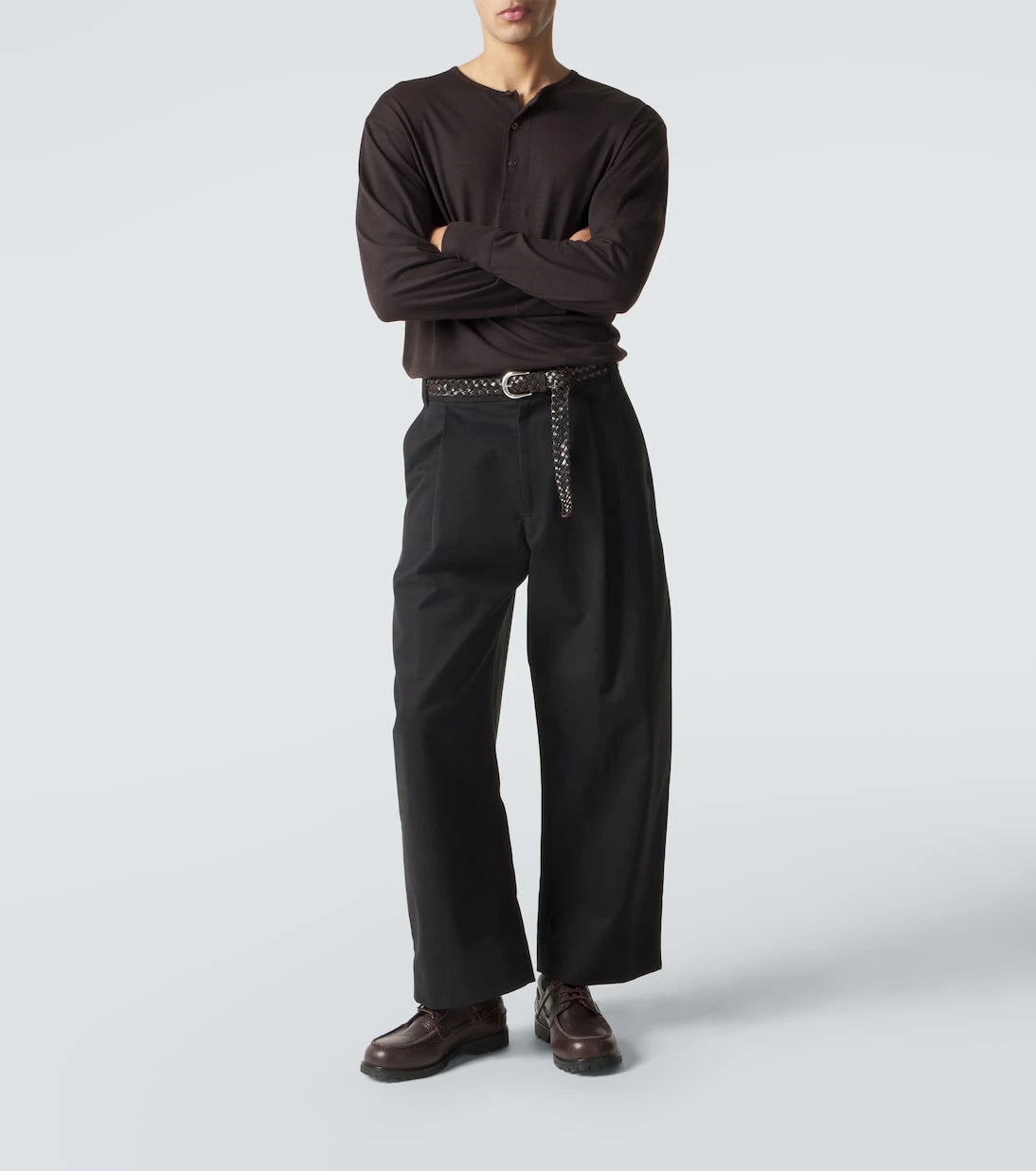 Studio Nicholson - Sorte cotton wide-leg pants