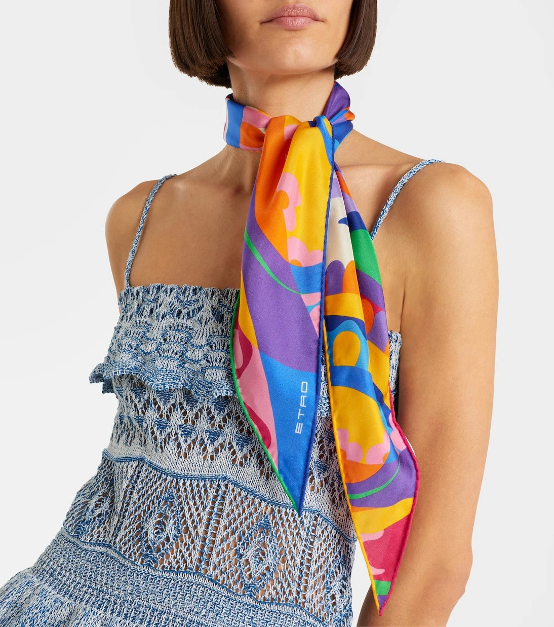 Etro - Printed silk twill scarf