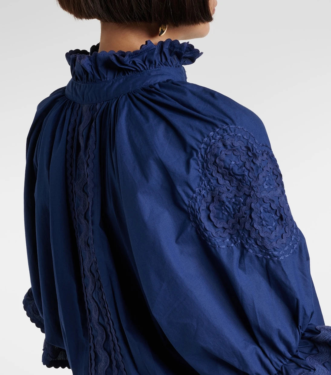 Juliet Dunn - Embroidered cotton poplin minidress