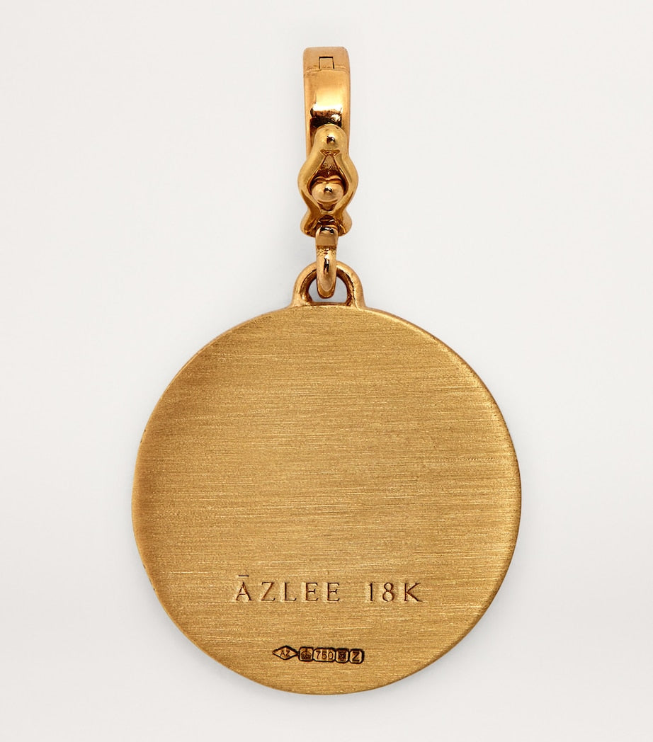 Small Yellow Gold and Diamond Cosmic Coin Charm