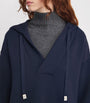 Weekend Max Mara Blue V-Neck Drawstring Hoodie
