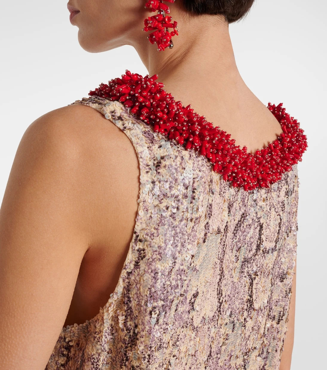 Dries Van Noten - Sequined printed midi dress