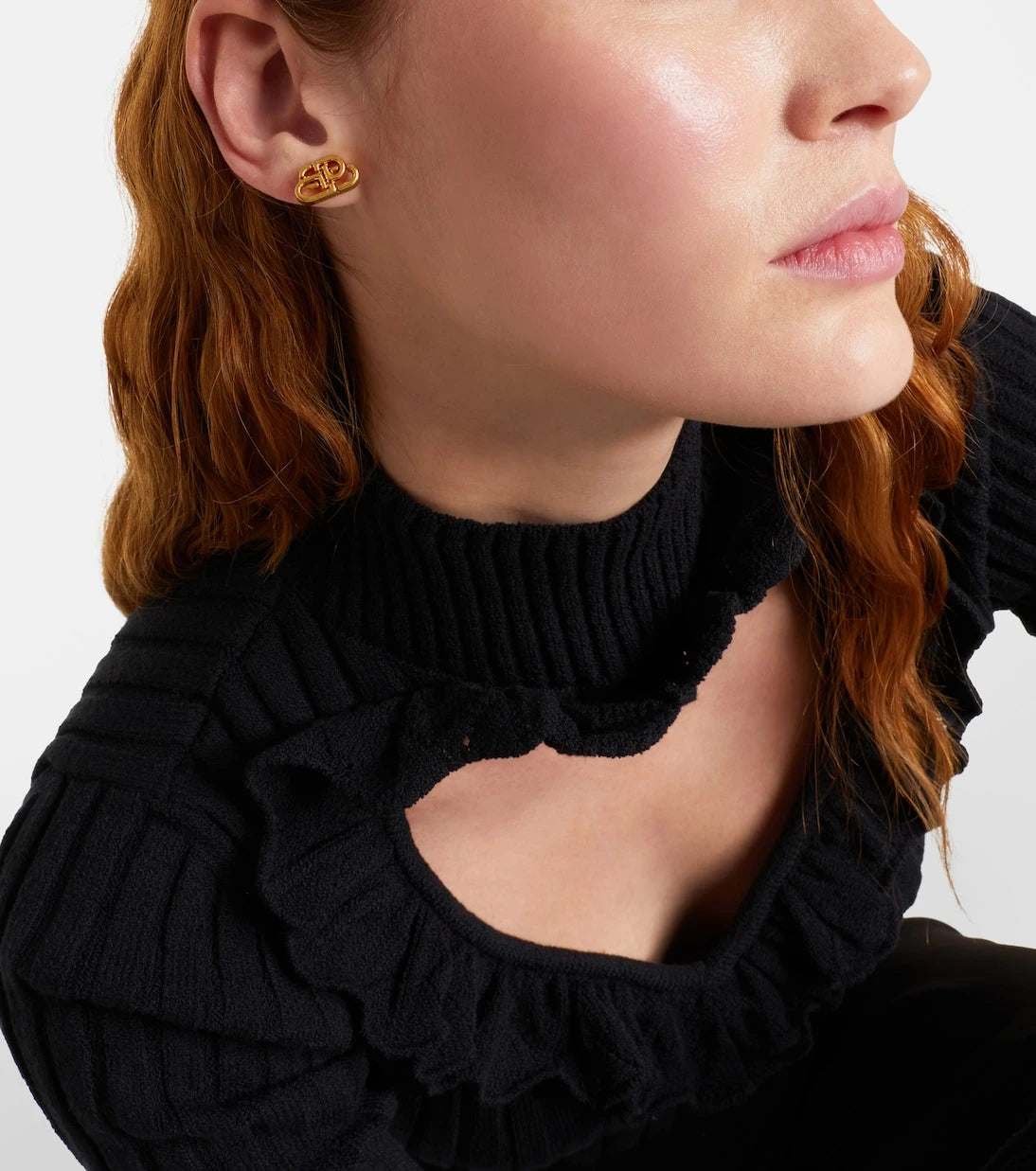 Balenciaga - BB XS gold-plated stud earrings
