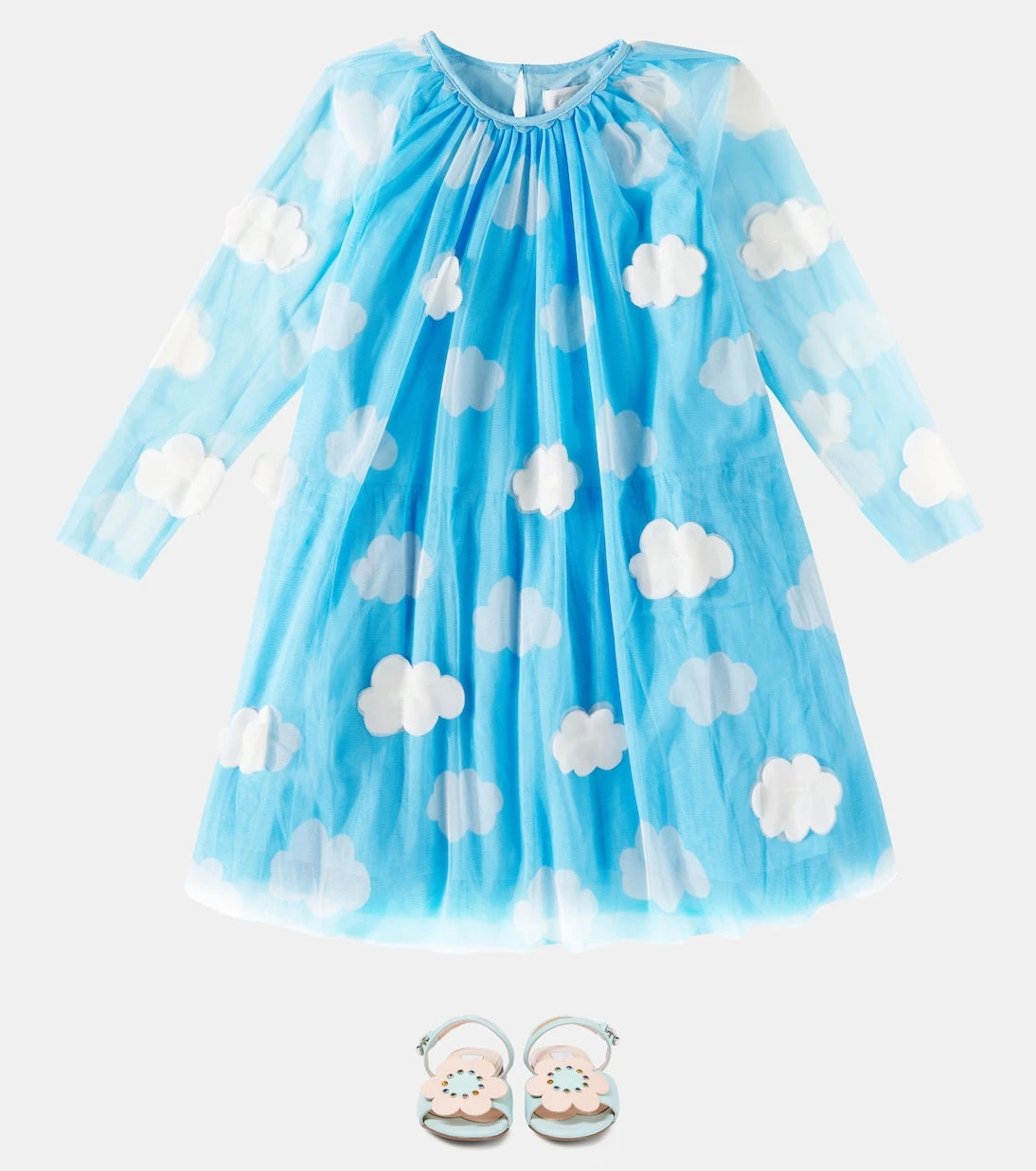 Stella McCartney Kids - Appliqué printed tulle dress