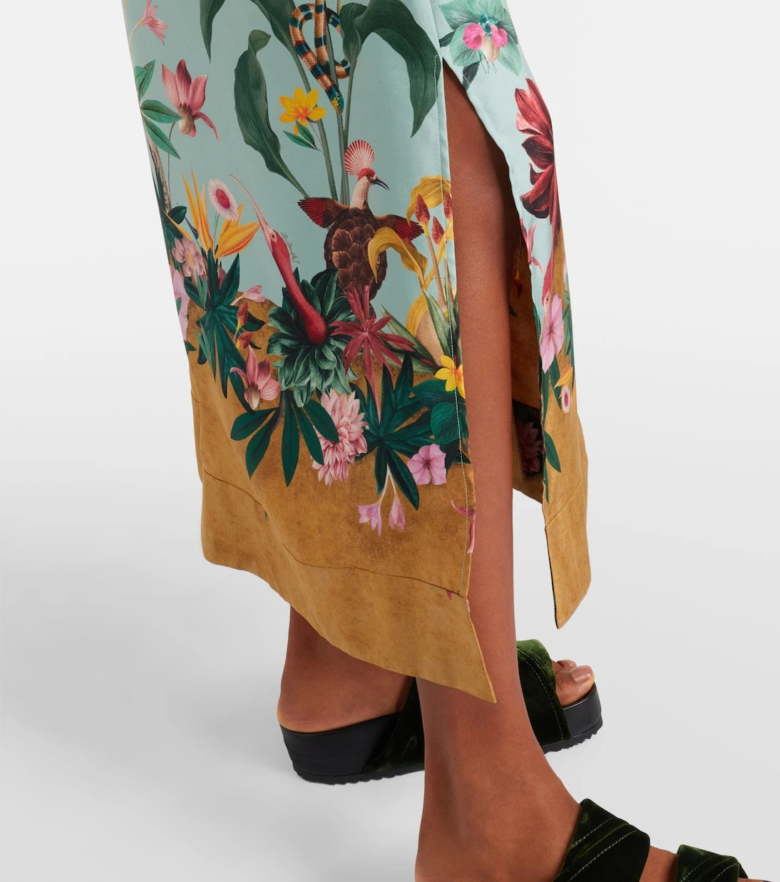 La DoubleJ - Midnight floral silk wrap dress