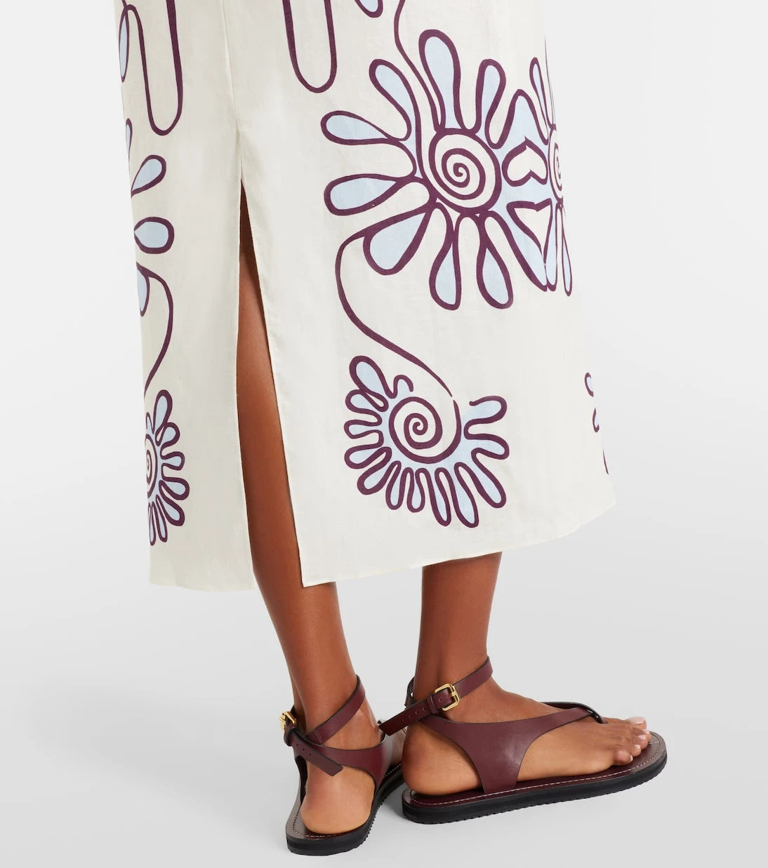 Cala de la Cruz - Amaranta printed linen midi dress