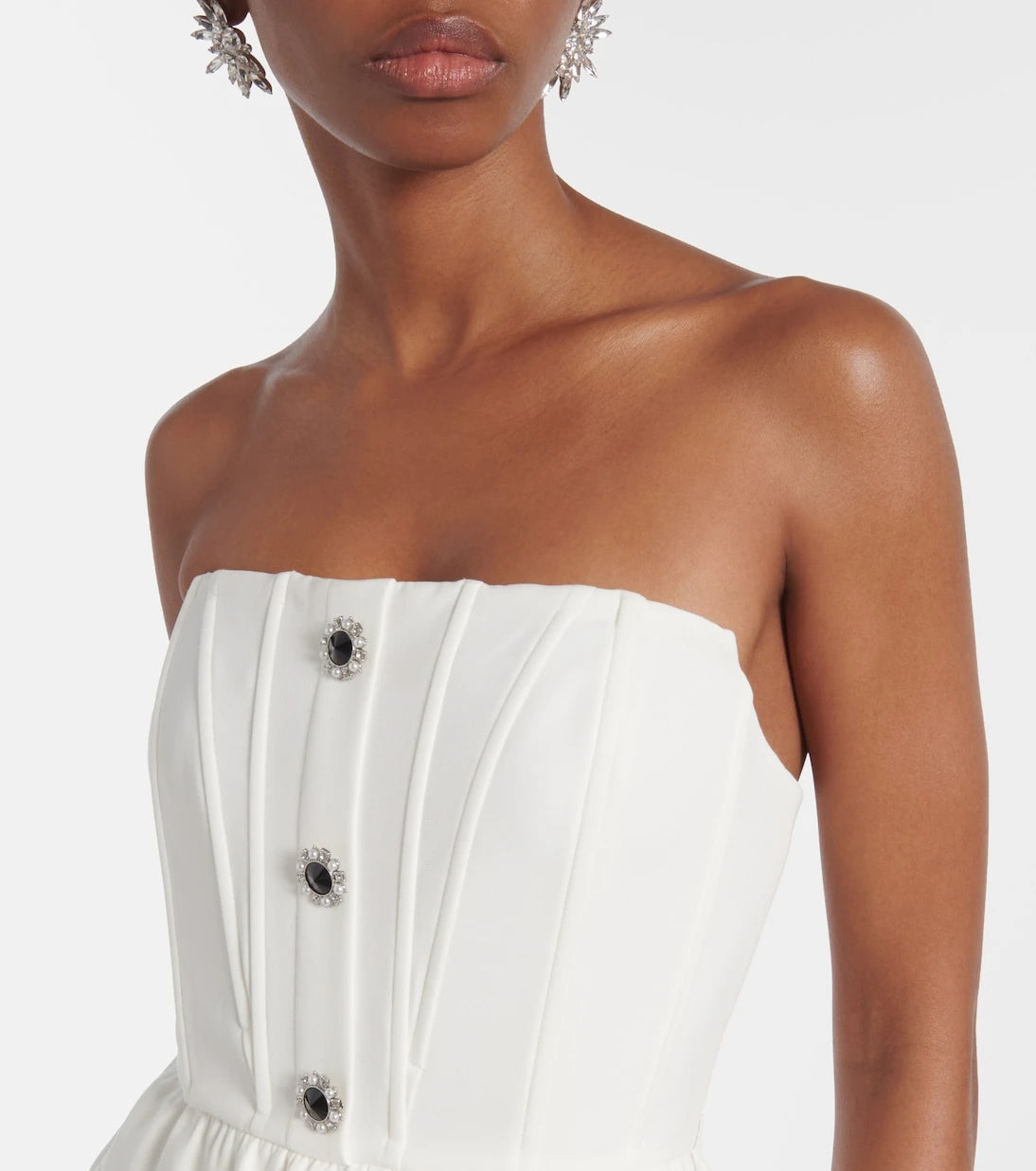 Self-Portrait - Strapless crêpe jumpsuit