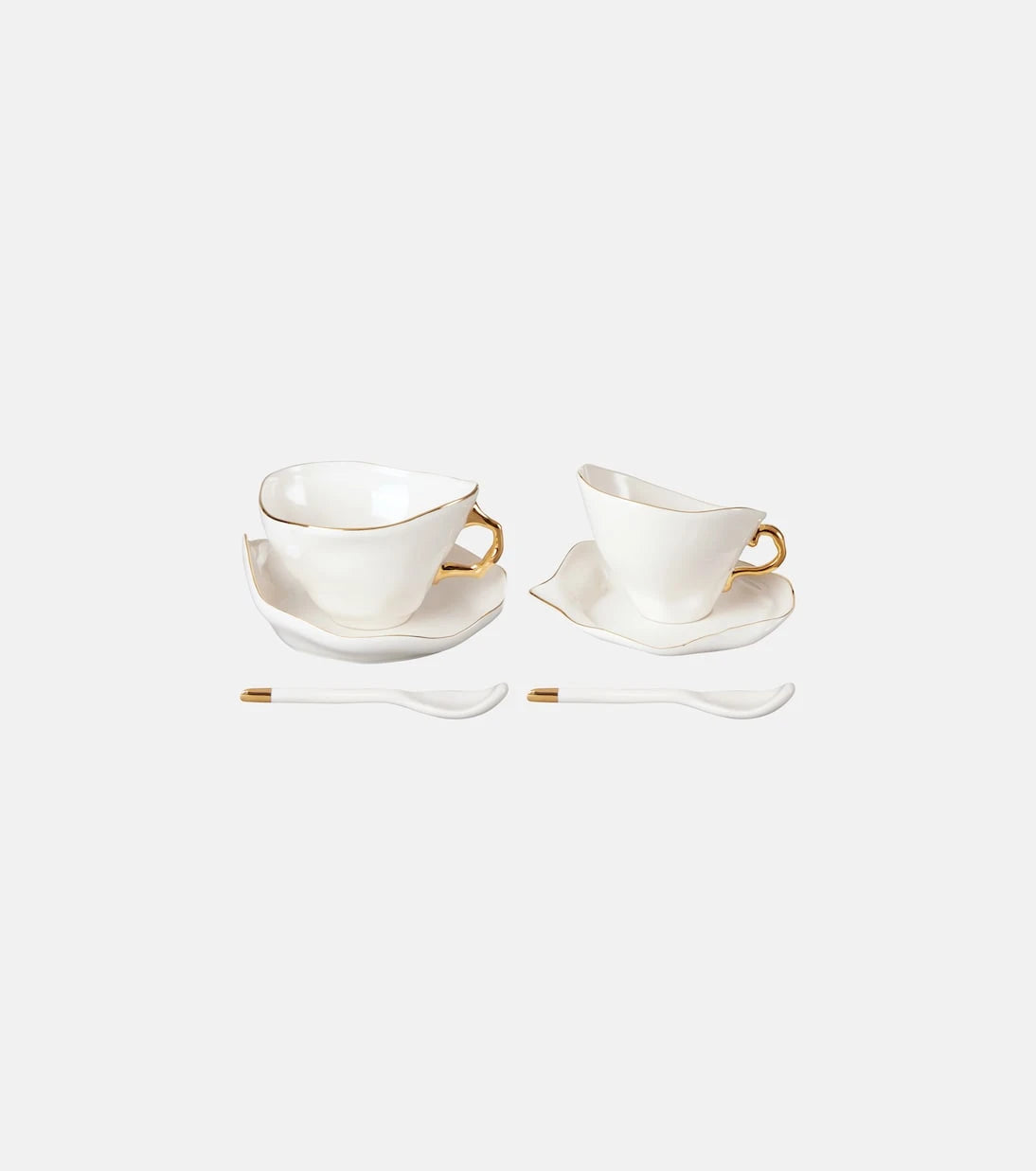 Seletti - Meltdown set of 2 teacups, saucers, and spoons by JordanLuca