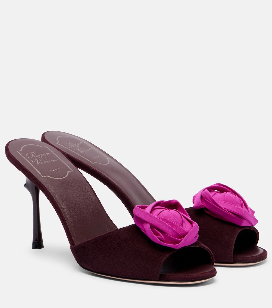 Roger Vivier - Epine Rose suede mules
