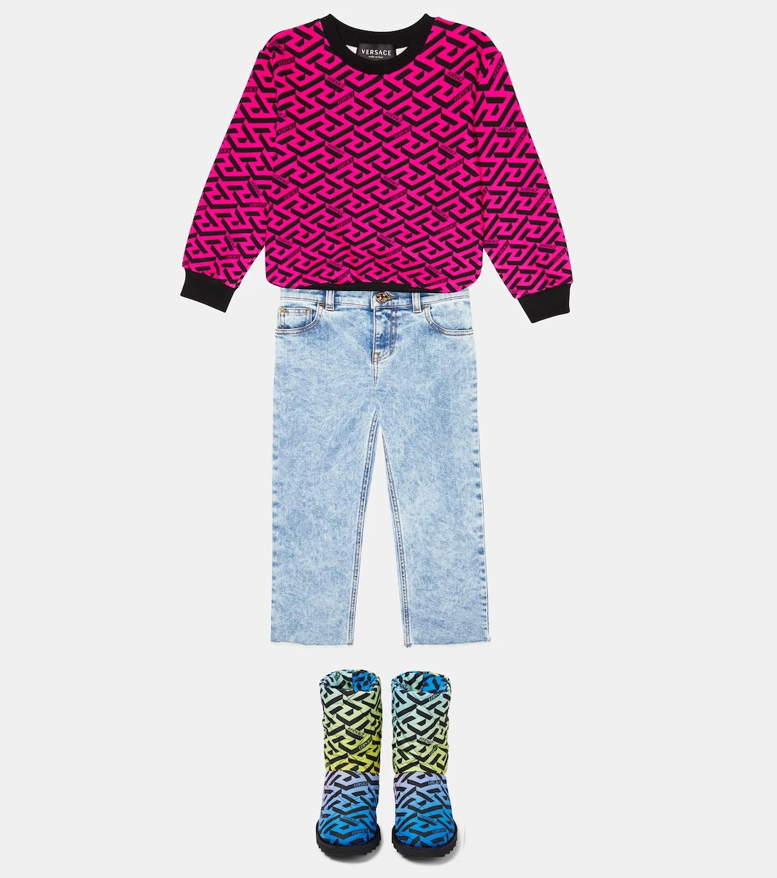 Versace Kids - La Greca quilted boots