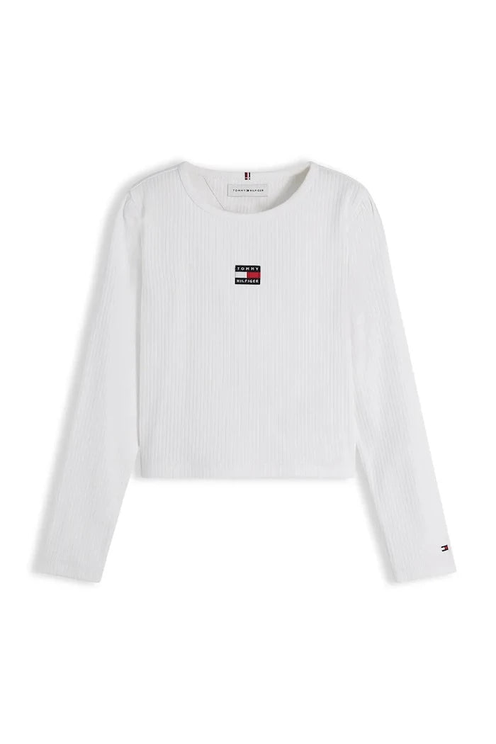 Tommy Hilfiger блуза с дълги ръкави за деца с памук