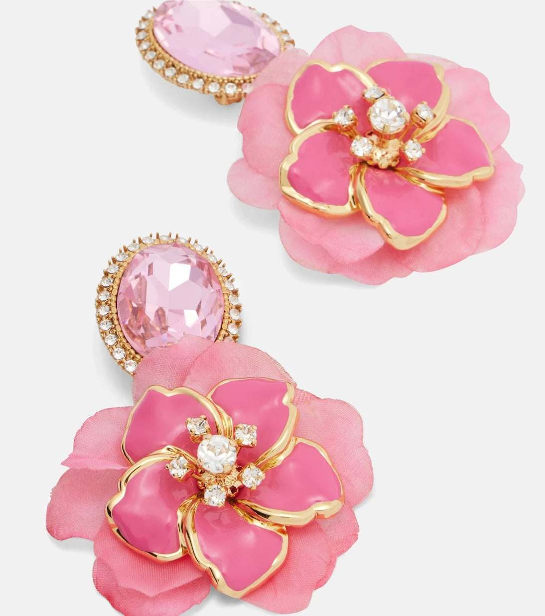 Dolce&Gabbana - Embellished floral clip-on earrings