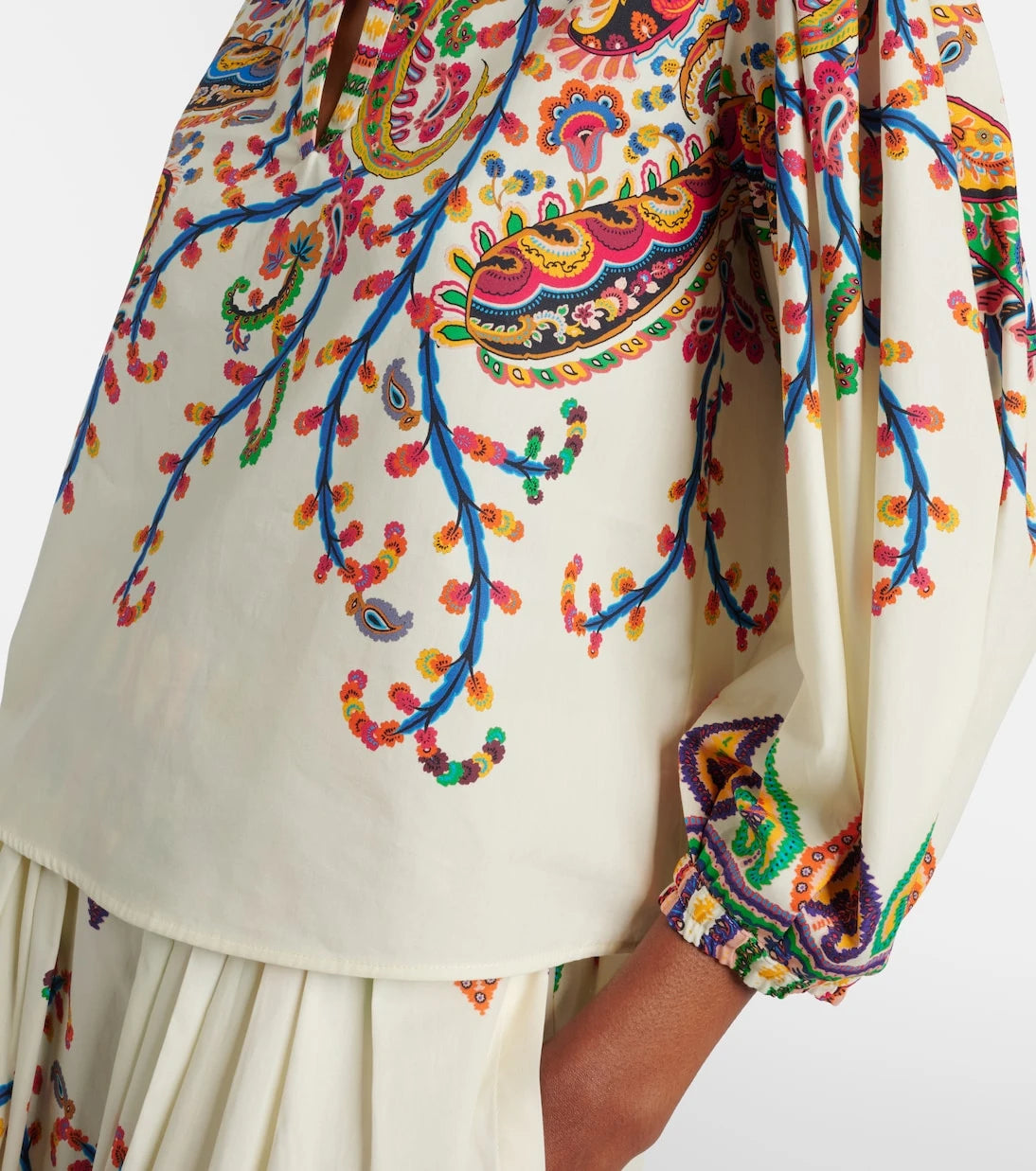 Etro - بلوزة قطنية بطبعة البيزلي