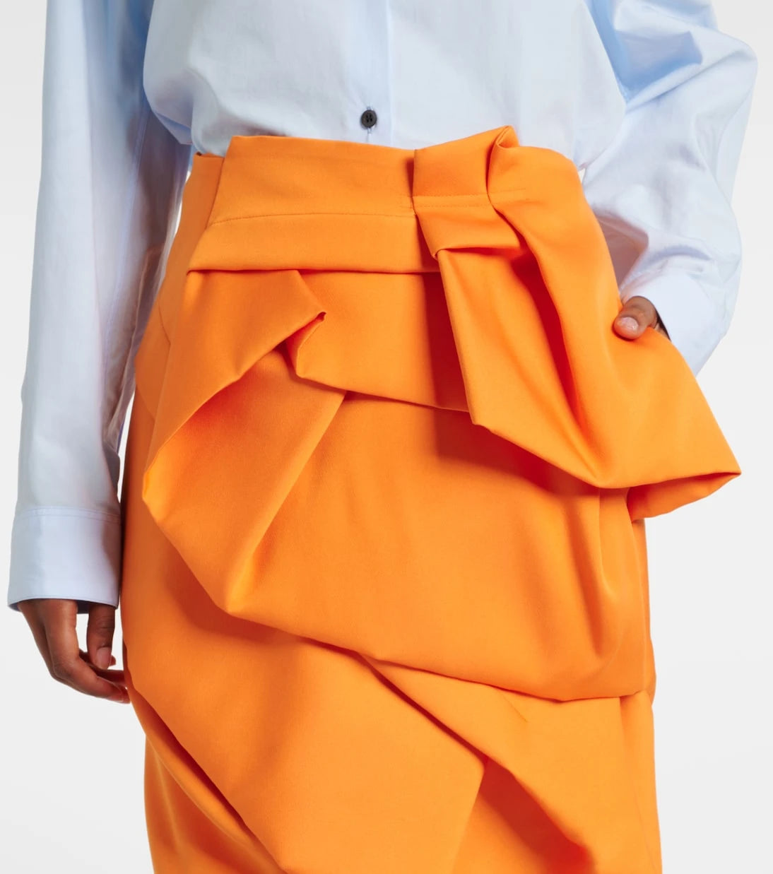 Dries Van Noten - Drapli saten midi etek