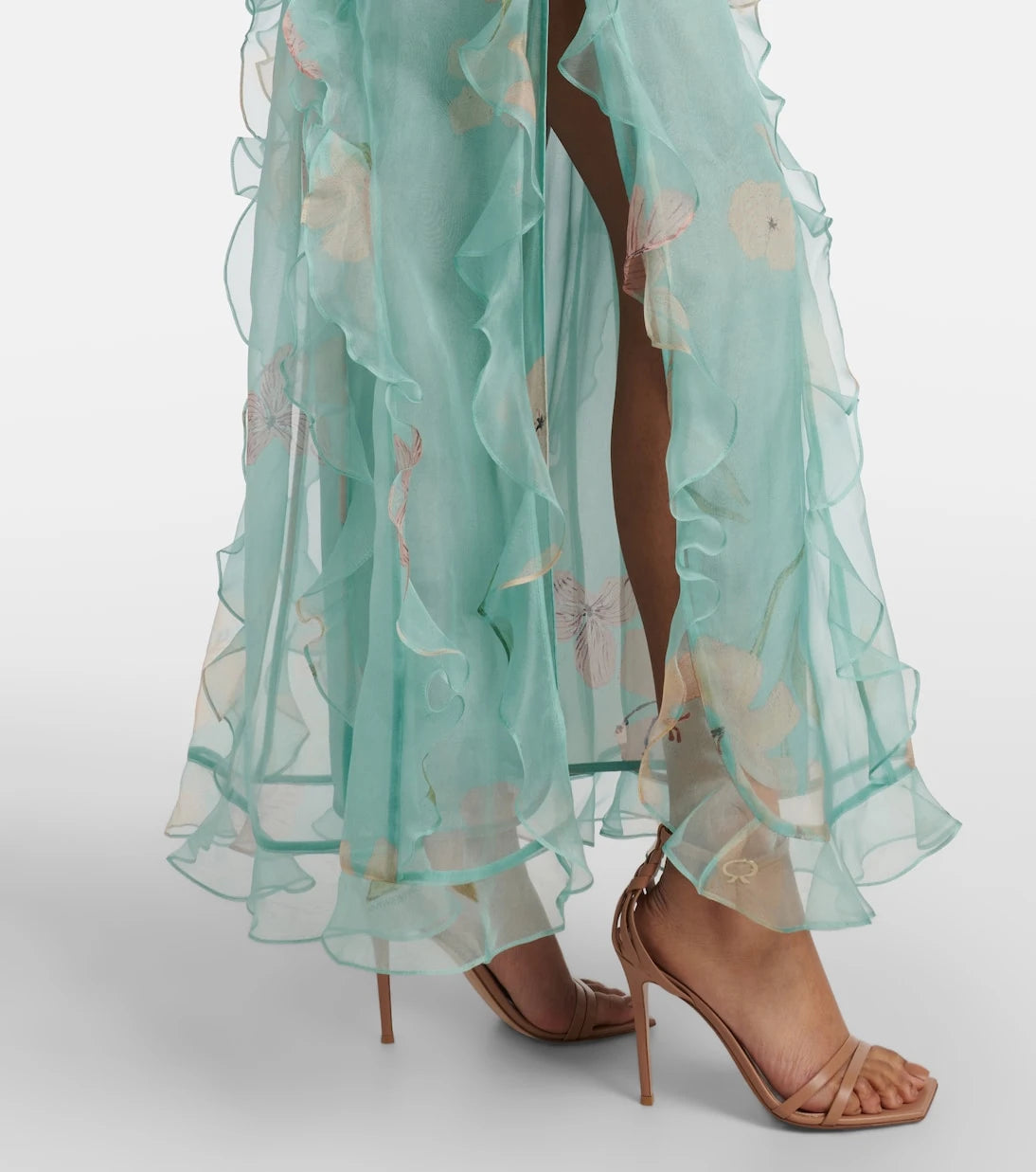 Zimmermann - Illuminate floral ruffled silk organza gown