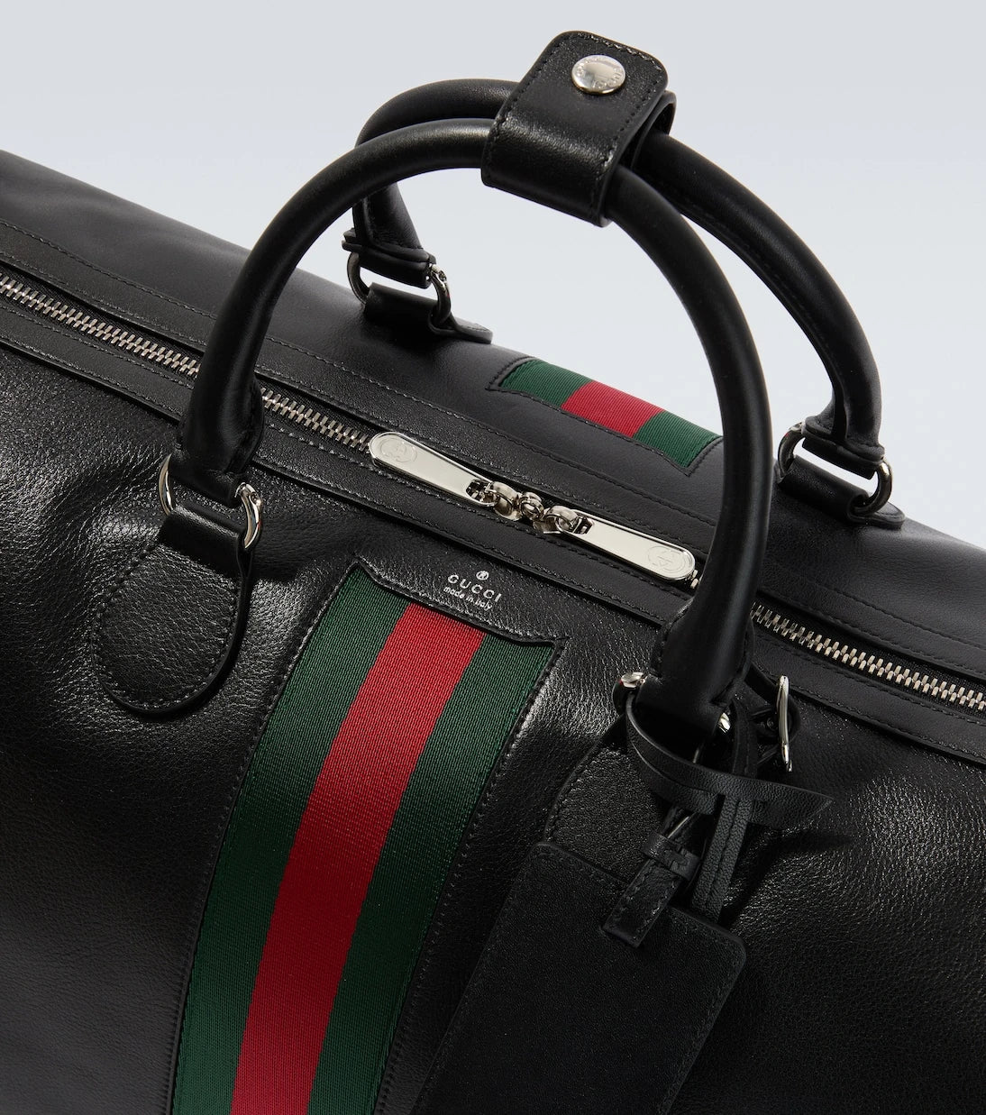 Gucci - Web Trademark Medium leather duffel bag
