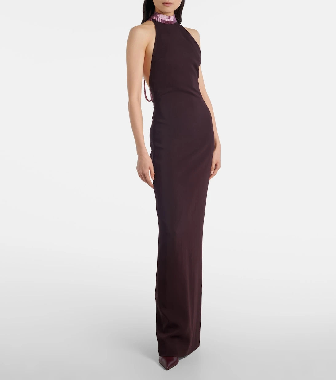 The Attico - Embellished satin gown