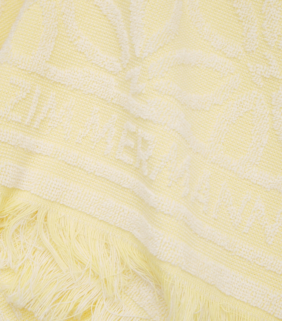 Yellow Cotton Towelling Coco Cropped Hoodie