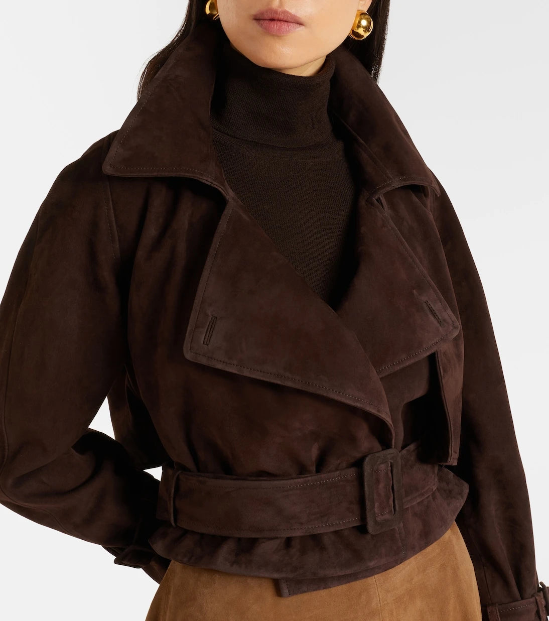 Nour Hammour - Hatti cropped suede jacket