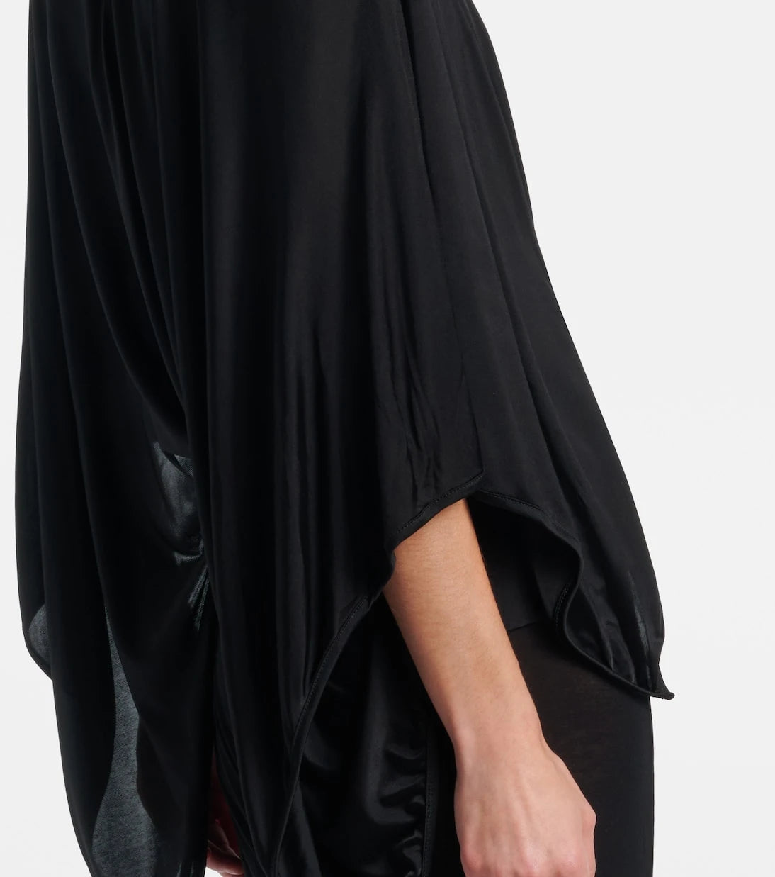 Rick Owens - Half Moon satin jersey cape