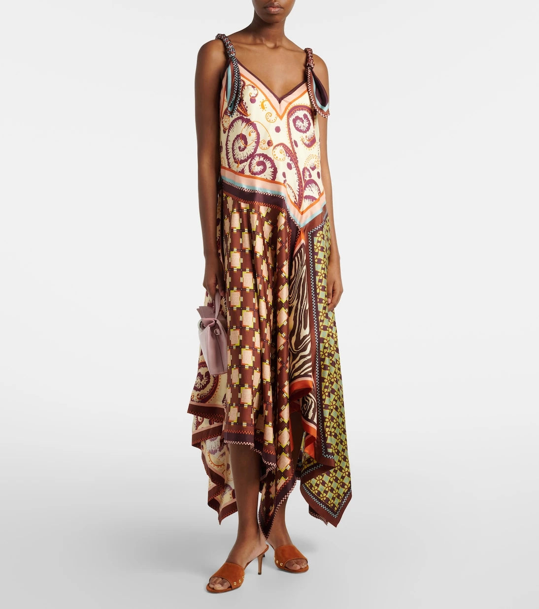 Alémais - Wilson asymmetric silk twill midi dress