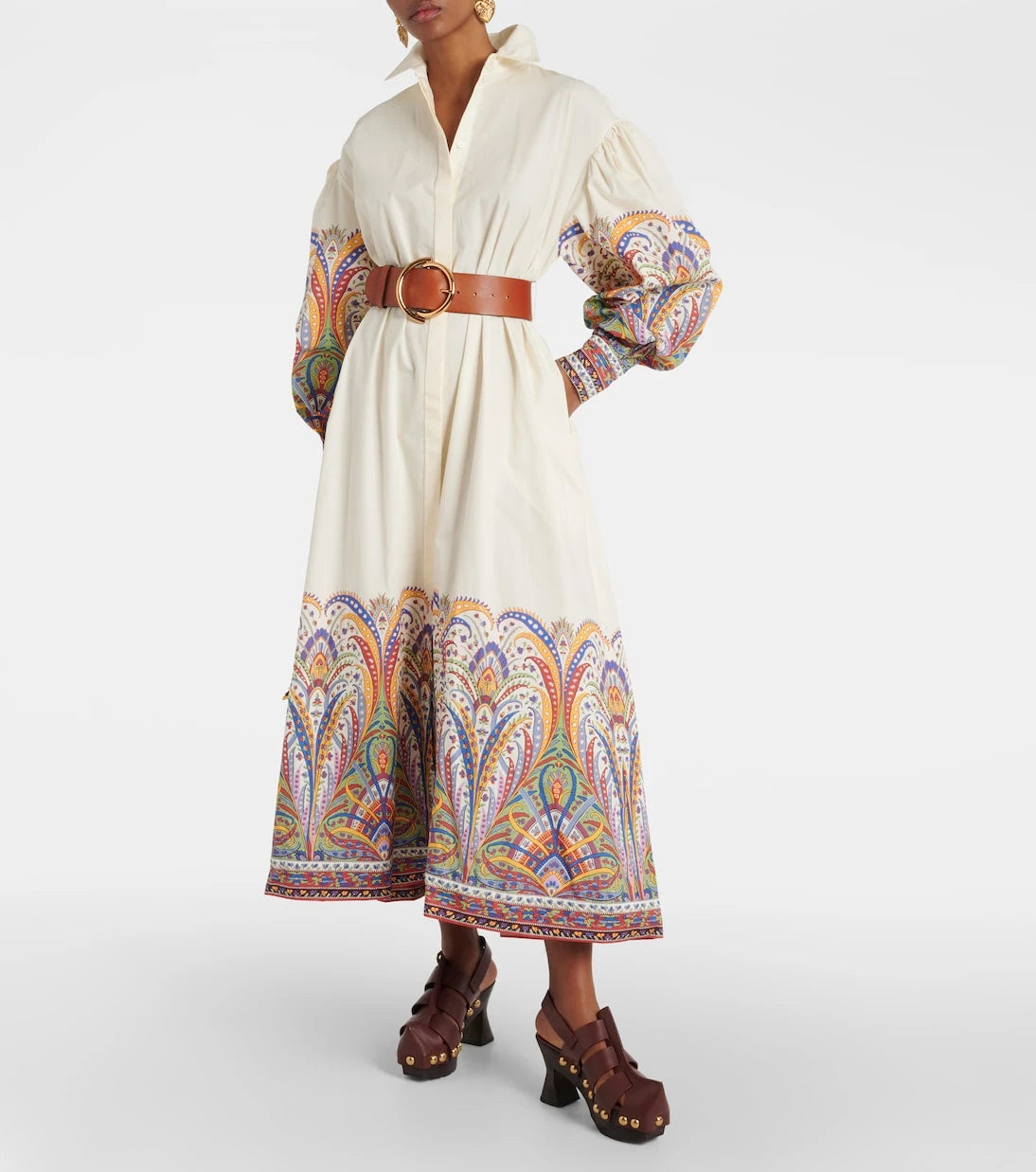 Etro - Paisley cotton poplin shirt dress