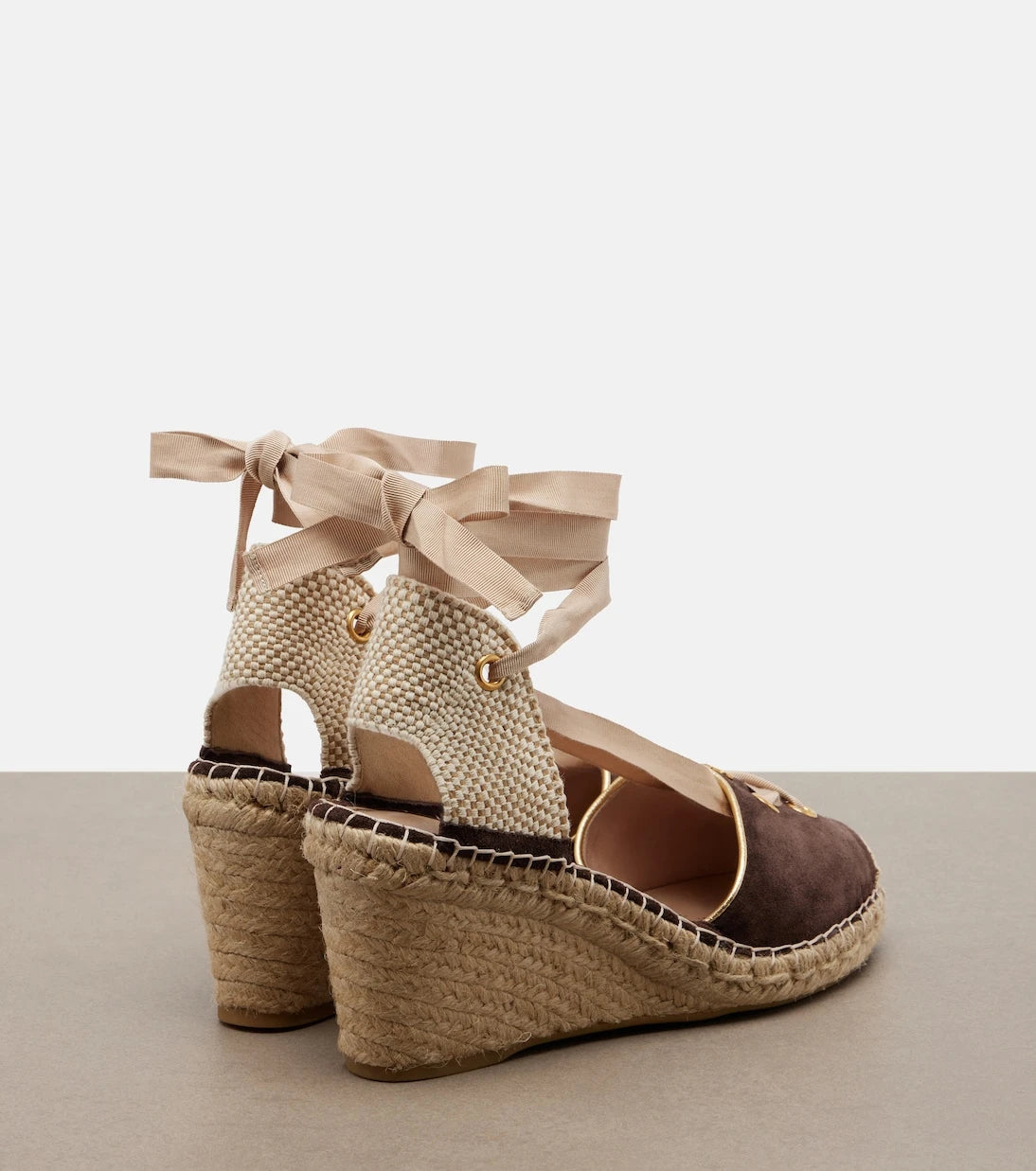 Valentino Garavani - VLogo suede espadrille wedges