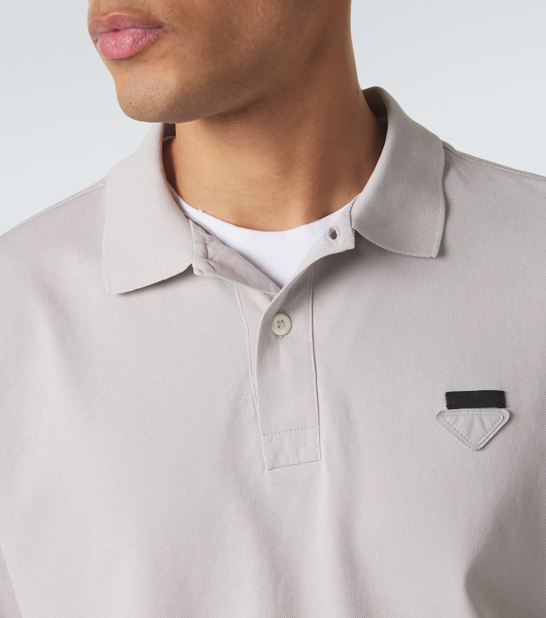 Prada - Layered cotton piqué polo shirt