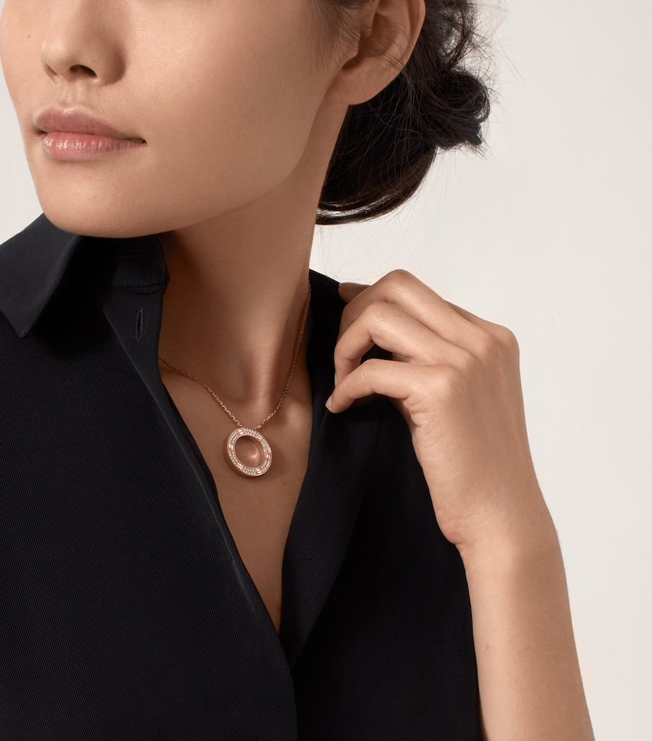 Rose Gold and Diamond LOVE Necklace