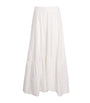 Maje White Sequin-Embroidered Maxi Skirt