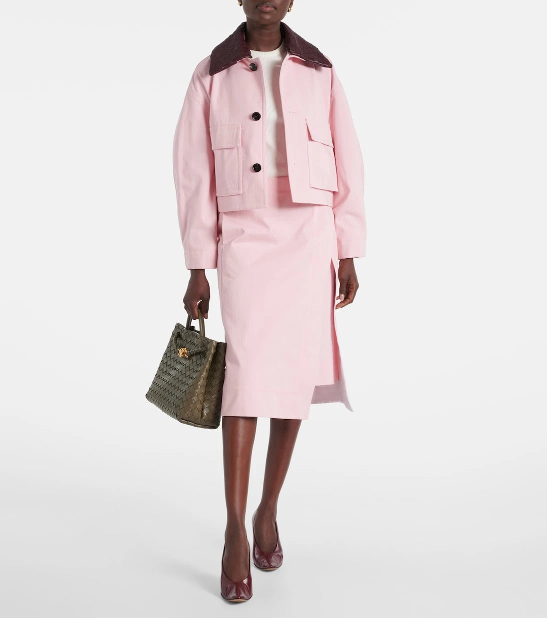Bottega Veneta - Cotton twill midi skirt